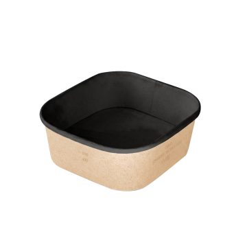 Контейнер бумажный 690мл 145х145х51мм крафт ламин OSQ SMART BOWL BLACK WOOD 690 (кр473564) 45/360 