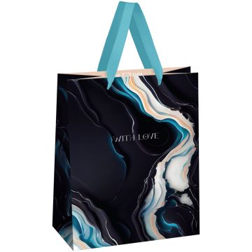 Пакет подарочный бумажный (18х23х10) матовый фольга MESHU Marble 1/12