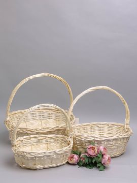 Корзина плетеная 32х26х30см белый плетеная ива S 1/1