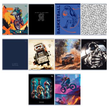 Тетрадь 48л А5 клетка BG Микс мальчики 1/10/80