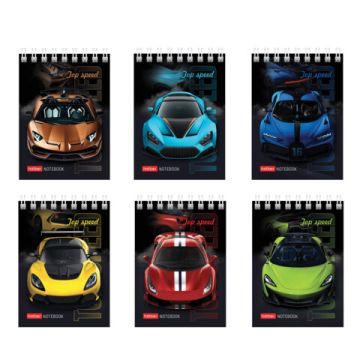 Блокнот 60л А7 75х105мм клетка гребень картон Хатбер АвтоШоу 1/78