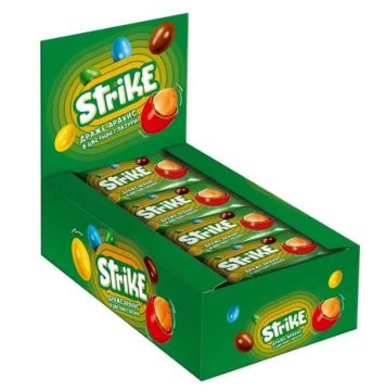 Продукты, Драже арахис Strike в молочно-шоколадной глазури 40г 1/20