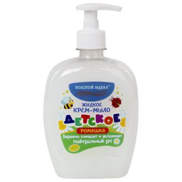 Мыло жидкое крем 500мл с дозатором Детское Ромашка ЗОЛОТОЙ ИДЕАЛ 1/12