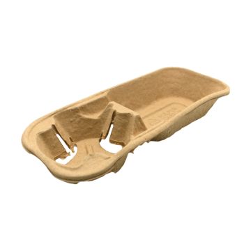 Держатель для 1 стакана с отд для снеков  пульпекартон 245х100х40 150/150 