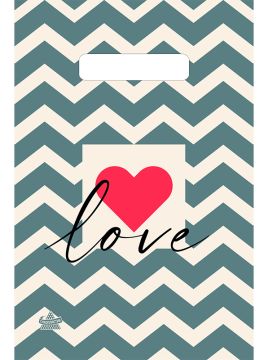 Пакет с вырубной ручкой (20х30)-30 Влюбленность Тико 100/3000