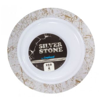 Тарелка пластиковая d-190 золотой мрамор Complement ламинированная (6шт) 1/20