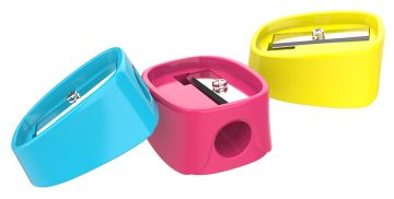 Точилка 1 отверстие пластиковая цвет ассорти Deli ER00803 1/48