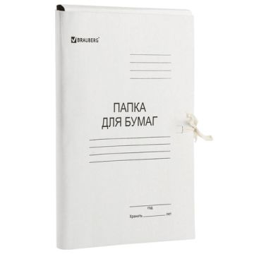 Папка для бумаг на завязках картон BRAUBERG гар пл 300г/кв.м 200л 1/150