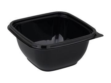 Контейнер ПП 500мл (126х126х60) СпК-1212 Кубик черный ПолиЭр (крышка 450196) 50/500