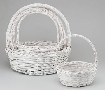 Корзина плетеная 31х14см белый плетеная ива S 1/1
