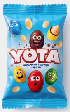 Продукты, Драже арахис YOTA в шоколадной и сахарной цветной глазури 40г 1/20