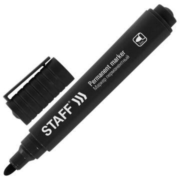 Маркер перманентный черный 3мм круглый наконечник Basic STAFF 1/12/1200