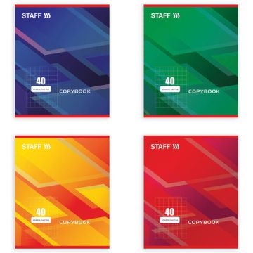 Тетрадь 40л Стандарт 4 вида клетка STAFF