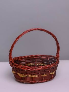 Корзина плетеная 46х36х41см коричневый темный плетеная ива L 1/1