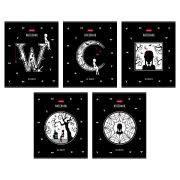 Тетрадь 48л А5 клетка скоба мел картон W-wednesday Хатбер 1/100