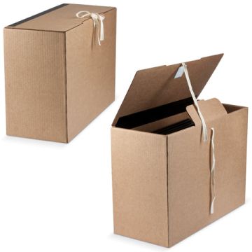 Короб архивный с клапаном (380х280мм) 150мм до 1600л 2 завязки гофрокартон 1/20