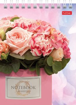 Блокнот 40л А6 110х145мм гребень Хатбер Цветы 1/96