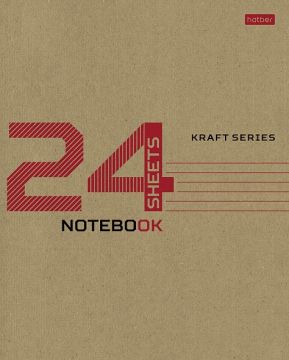 Тетрадь 24л клетка Крафт Хатбер 1/100