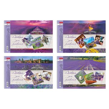 Альбом для рисования 48л А4 обложка с тисн спираль Лавандовые поля Хатбер 1/32