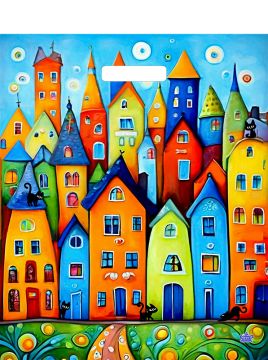 Пакет с вырубной ручкой (38х45)-60 Сочные краски в глянце Тико 50/500 