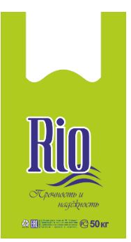Пакет Майка ПНД (30+15)х54-18  Rio салатовый Д 100/1000