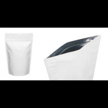 Пакет Дой-Пак Zip-Lock белый матовый 135х225 (45+45) №19 металл. внутри 100/600 