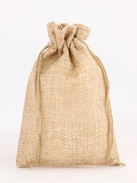 Подарочный мешок холщевый 10х14см бежевый 1/10/2000