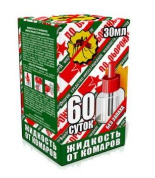 Репеллент Доп флакон 30мл жидкость от комаров Оборона 60 ночей 1/24