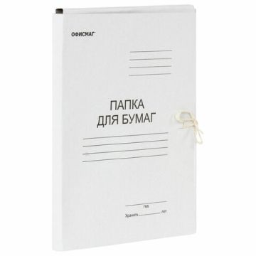 Папка для бумаг на завязках картон до 200л 280г/кв м Офисмаг 1/200