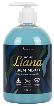 Мыло жидкое крем 500мл с дозатором HOME Liana Морская свежесть HIBERG 1/15