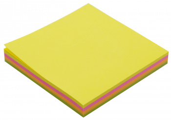 Блок самоклеящийся 76х76мм 100л 4цвета неон Silwerhof 1/12