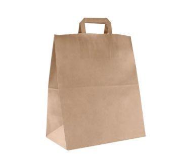 Пакет бумажный крафт с плоскими ручками 320х200х370 80гр/м до 5кг 200/200