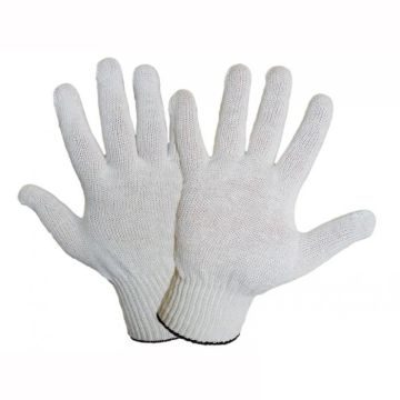 Перчатки без ПВХ рабочие х/б 6-нитка 10 класс белые 1/10
