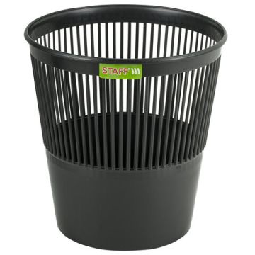 Корзина для бумаг 9л черная сетчатая STAFF Basic Эконом 1/16
