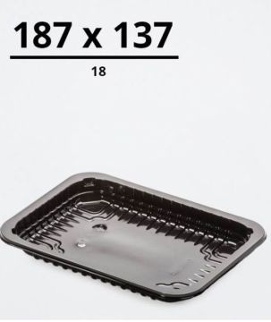 Лоток под запайку  187х137х18 черный ЭУ 540/540 