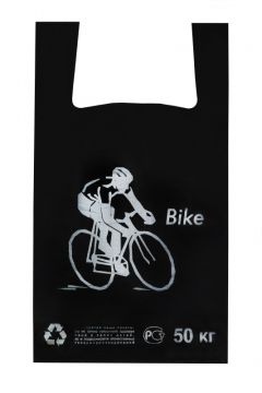 Пакет Майка ПНД (34+18)х55-24 50кг БАЙК черный 11,5г МПласт 100/1000