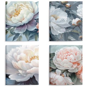 Записная книжка А6 32л клетка обл soft touch LOREX FLOWER VIEW 1/16