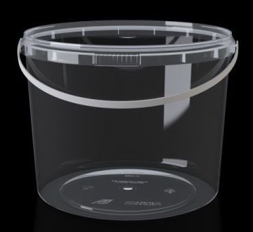 Ведро пищевое прозрачное 5,7л с крышкой 40/40