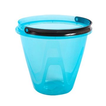 Ведро 10л с крышкой пищевое пластик голубое прозр  ЛАЙТ Радиан 1/1 