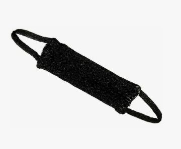 Мочалка для тела вязаная фабричная черная (арт 032) в инд. упак 1/100