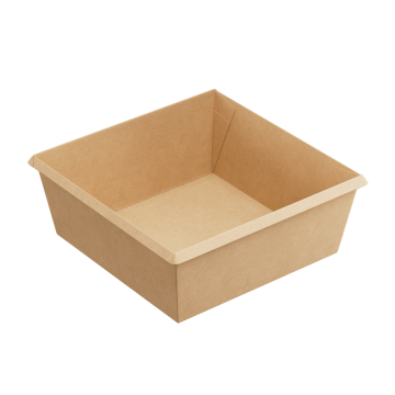 Контейнер салатник 250мл 85х100х45мм крафт ламин OneClick 1EA (крышка) 50/900 