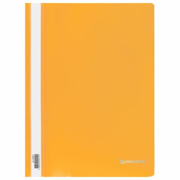 Папка скоросшиватель с прозр верхн лист BRAUBERG А4 желтый 1/25/400