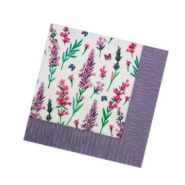 Салфетки (33х33) 3-сл Bouquet Скатерть с лавандой (16) 1/12