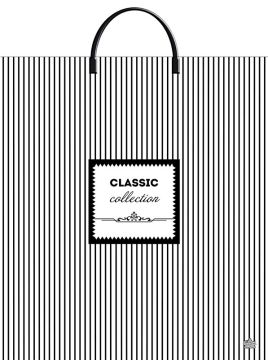Пакет с пластмассовыми ручками (40х44)-100 Классическая полоска Тико 10/100