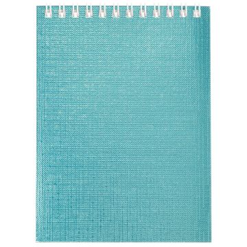 Блокнот 40л А6 110х145мм клетка гребень бумвинил HATBER METALLIC Мята 1/96