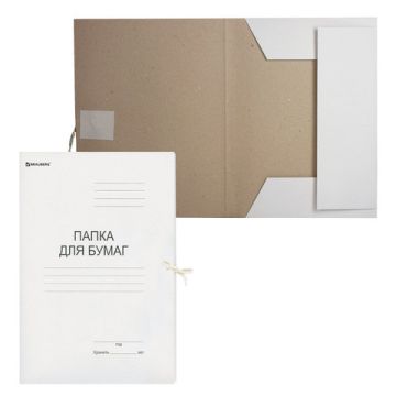 Папка для бумаг на завязках картонная, гарант. пл.280 г/м2, до 200л. 1/200