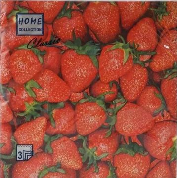 Салфетки (33х33) 3-сл Home Клубника (20) 1/12