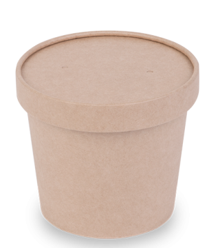 Крышка для супницы 300/500мл d-100мм бумажная OSQ ROUND BOWL kraft lid 100 30/600