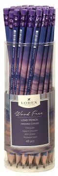 Карандаш ч/гр НВ заточенный трехгранный пластик LOREХ WOOD FREE HANGING CLOUDS 1/48