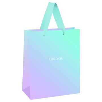 Пакет подарочный бумажный (18х23х10) матовый фольга MESHU Bright gradient 1/12